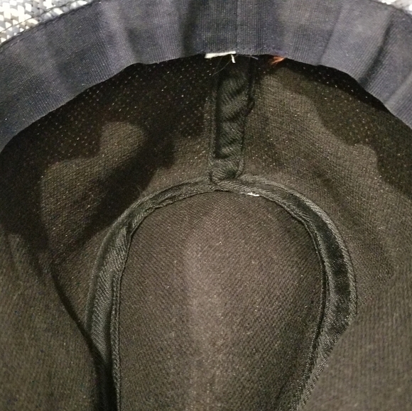 Navy/White Plaid Straw Fedora, 4-6T - Picture 5 of 5